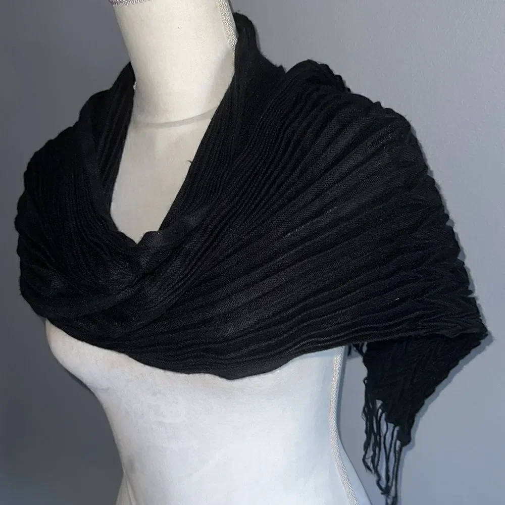 Pleated Scarf/Wrap with Fringe!